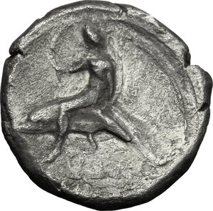 reverse: Southern Apulia, Tarentum. AR Nomos, c. 400-390 BC