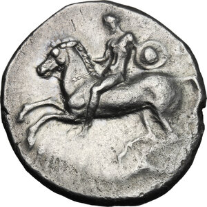 obverse: Southern Apulia, Tarentum. AR Nomos, c. 302-280 BC. Philokles, magistrate