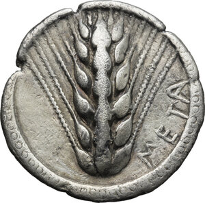 obverse: Southern Lucania, Metapontum. AR Stater, 510-470 BC
