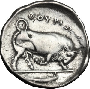 reverse: Southern Lucania, Thurium. AR Nomos, circa 400-350 BC