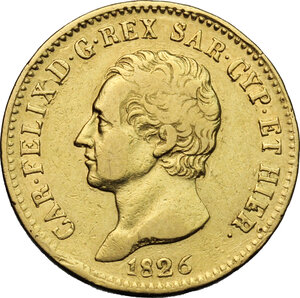 obverse: Carlo Felice (1821-1831). 20 lire 1826 Torino