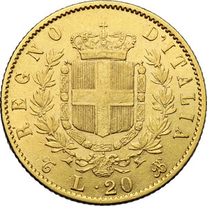 reverse: Vittorio Emanuele II, Re d Italia (1861-1878).. 20 lire 1868 Torino