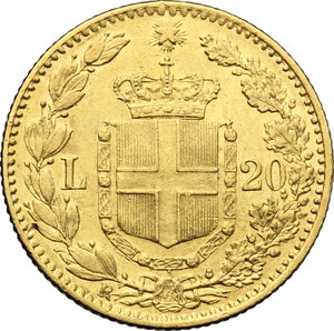 reverse: Umberto I (1878-1900). 20 lire 1880