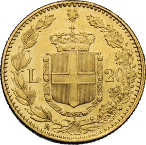 reverse: Umberto I (1878-1900). 20 lire 1888