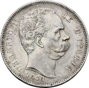 obverse: Umberto I (1878-1900). 5 lire 1878