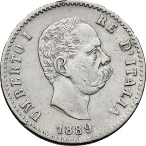 obverse: Umberto I (1878-1900). 50 centesimi 1889