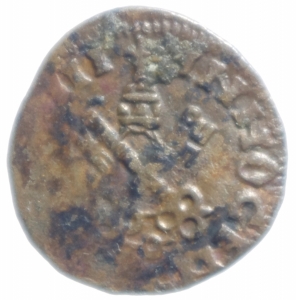 reverse: Zecche Italiane.L  Aquila. Innocenzo VIII (1484-1492). Cavallo, Aquila . CNI tav. IV, 8. MIR 100. AE. g. 1.70 mm. 18.00 BB.
