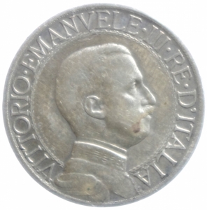 obverse: Casa Savoia. Vittorio Emanuele III. 1 Lira 1910. MB+