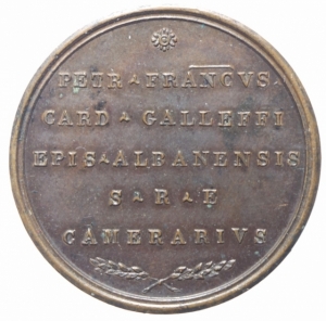 reverse: Medaglie . Sede Vacante 1829. Medaglia del Cardinale Camerlengo Pier Francesco Galleffi. Bo.92. AE. R. qFDC/FDC.