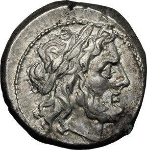obverse: Anonymous. AR Victoriatus, from 211 BC
