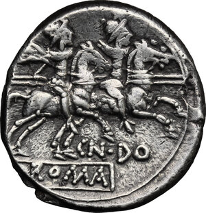 reverse: Cn. Domitius Ahenobarbus.. AR Denarius, 189-180 BC