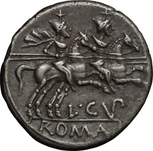 reverse: L. Cupiennius.. AR Denarius, 147 BC
