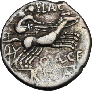 reverse: C. Valerius Flaccus.. AR Denarius, 140 BC