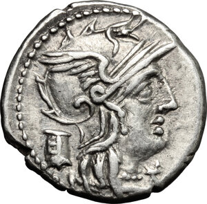 obverse: M. Marcius Mn. f. . AR Denarius, 134 BC