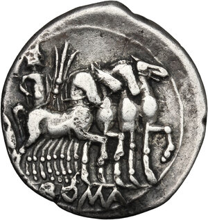 reverse: M. Vargunteius.. AR Denarius, 130 BC