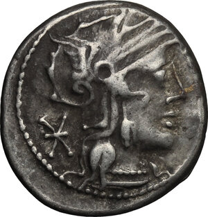 obverse: Q. Marcius Philippus.. AR Denarius, 129 BC