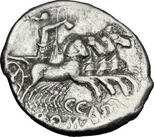 reverse: C. Cassius.. AR Denarius, 126 BC