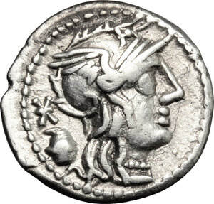 obverse: C. Cassius.. AR Denarius, 126 BC