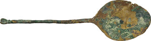 obverse: Bronze spoon.  Roman period, 1st-2nd century AD.  15.8 x 4.5 cm