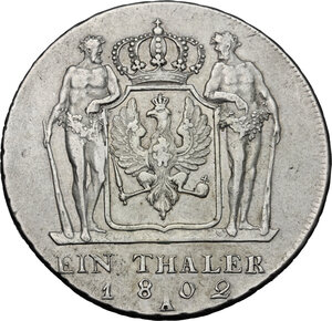 reverse: Germany. Prussia..  Friedrich Wilhelm III (1797-1840).. AR Taler, Berlin mint, 1802