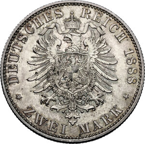 reverse: Germany. Prussia..  Friedrich III (1888).. AR 2 Mark, Berlin mint, 1888