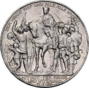 reverse: Germany. Prussia..  Wilhelm II (1888-1918).. AR 3 Mark, Berlin mint, 1913