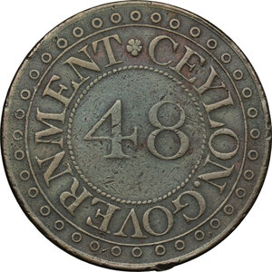obverse: Great Britain, Sri Lanka.  George III (1760-1820).. AE 1/48 Rixdollar 1802, Ceylon mint