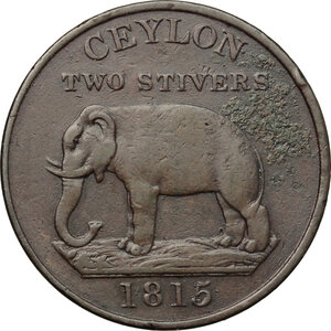 reverse: Great Britain, Sri Lanka.  George III (1760-1820).. AE 2 Stivers 1815, Ceylon mint