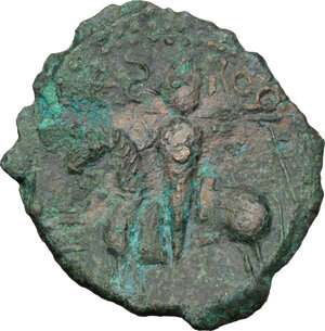 reverse: Italy. Mileto.  Ruggero I (1072-1101).. AE Trifollaro