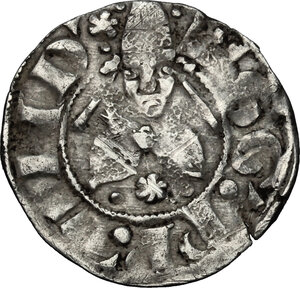 reverse: Italy. Roma.  Gregorio XI (1370-1378), Pierre Roger de Beaufort.. AR Bolognino