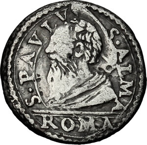 reverse: Italy. Roma.  Innocenzo X (1644-1655), Giovanni Battista Pamphili.. AR 1/2 Grosso A. X