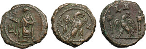 reverse: Roman Empire. Lot of 3 unclassified AE Tetradrachms, Alexandria mint, including: Probus, Aurelian, Diocletian