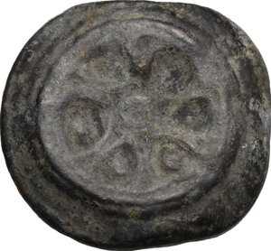 reverse: Roma/Wheel series.. AE cast Quadrans, 265-242 BC