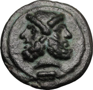 obverse: Janus/Prow to right libral series.. AE Cast As, c. 225-217 BC