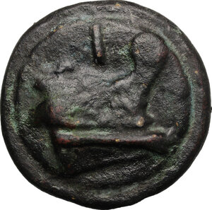 reverse: Janus/Prow to right libral series.. AE Cast As, c. 225-217 BC