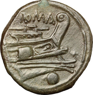 reverse: Post-semilibral series.. AE Uncia, c. 215-212 BC