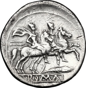 reverse: Corn-ear (third) series.. AR Denarius, Sicily, c. 211-210 BC