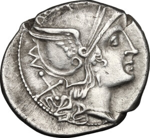 obverse: Female head series (Horatius?).. AR Denarius, c. 206-200 BC