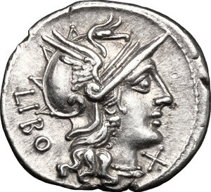 obverse: Q. Marcius Libo. . AR Denarius, 148 BC