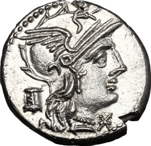 obverse: M. Marcius Mn. f. . AR Denarius, 134 BC