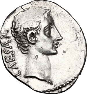obverse: Augustus (27 BC-14 AD) .. AR Denarius, Pergamum mint, 27 BC