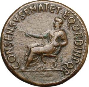 reverse: Augustus (Divus, died 14 AD).. AE Dupondius, struck under Caligula
