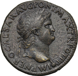 obverse: Nero (54-68).. AE Sestertius, Lugdunum mint