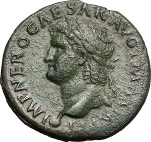 obverse: Nero (54-68).. AE Dupondius, Lugdunum mint