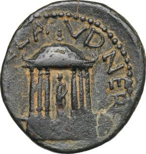 reverse: Diva Poppaea and Diva Claudia (died 65 and 63 AD.).. AE 20 mm. Caesarea, Trachonitis, Syria. Struck under Nero, c. 65 AD