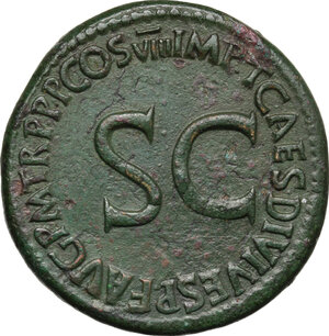reverse: Vespasian (Divus, died 79).. AE Sestertius, struck under Titus, 80-81 AD