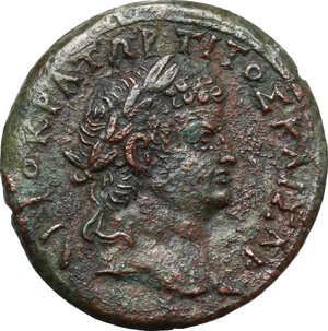 reverse: Vespasian (69-79) with Titus Caesar.. AE 35 mm. Alexandria mint, 75-76 AD