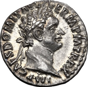 obverse: Domitian (81-96).. AR Denarius, Rome mint, 90-91 AD