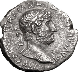 obverse: Hadrian (117-138).. AR Quinarius, 119-122 AD