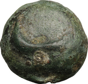 reverse: Northern Apulia, Venusia (?).  Series based on a nummus of about 336 g.. AE Cast Uncia, c. 275-225 BC